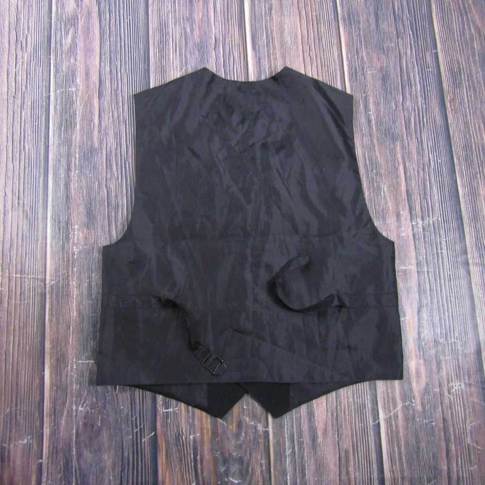 Suit Vest Calvin Klein Teens 38 Black Polyester Spandex 3 Piece Stretch Formal